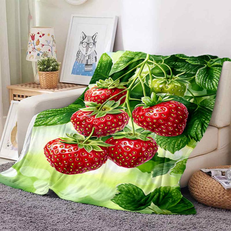 1PC Food Elements printed blanket, all season lightweight home office outdoor nap multifunctional blanket A1