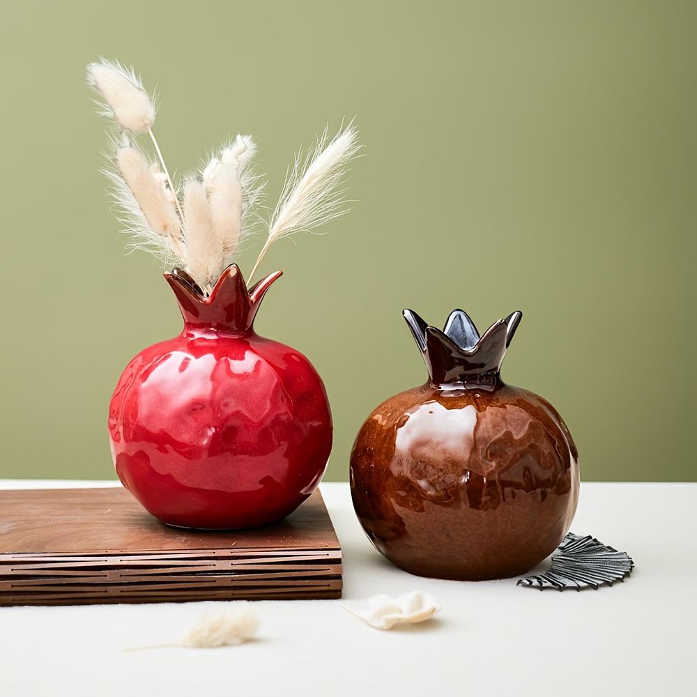 [Ceramic Pomegranate Vase] 12.7cm Contemporary Ceramic Pomegranate Vase - Decorative Piece for Your Home