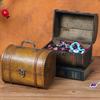 Retro Wooden Storage Box Vintage Style Treasure Certificate Jewelry Storage Suitcase Photography Props Widely Use Storage Chest