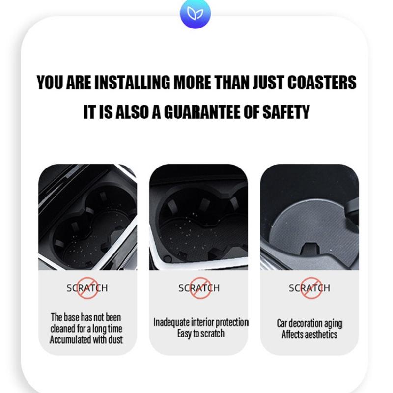 1/2pcs Leather Car Water Coaster Non-Slip Mat Car Bottle Holder Insert Pad For KIA Ceed Rio Sportage R K2 K3 K4 K5 K6 K7 K8 Soul Opeima Ceed Sorento