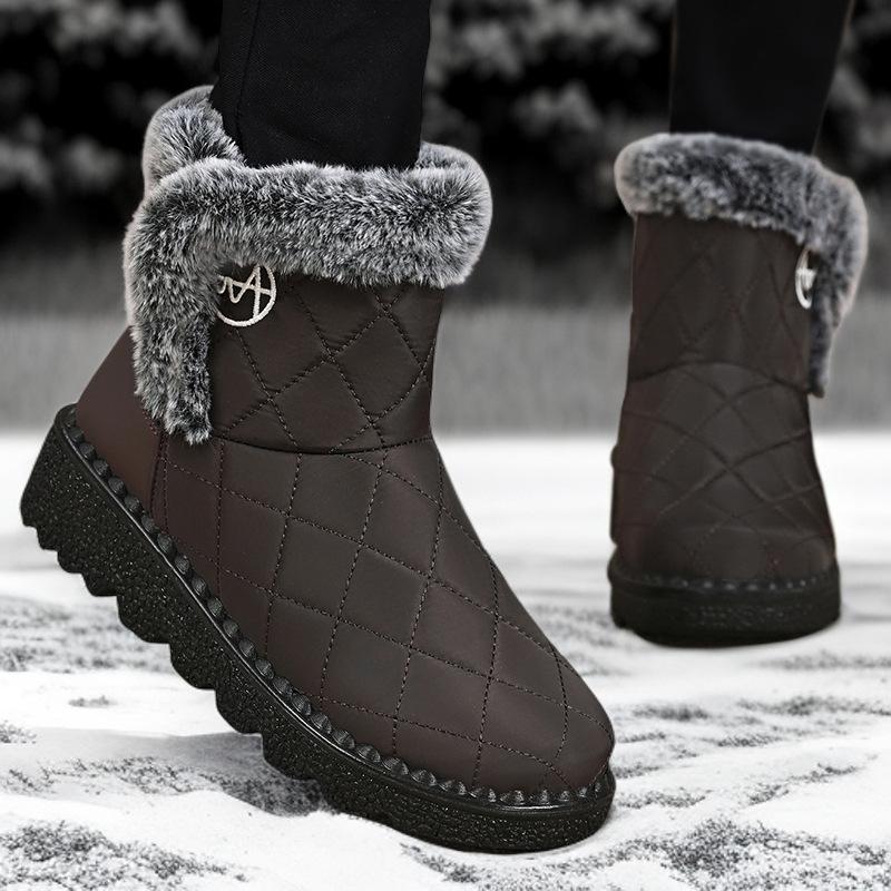 Baumwollschuhe Damen neue Samt verdickte Schneestiefel Thermostiefel Polyurethan leicht hochgeschnittene Baumwollstiefel