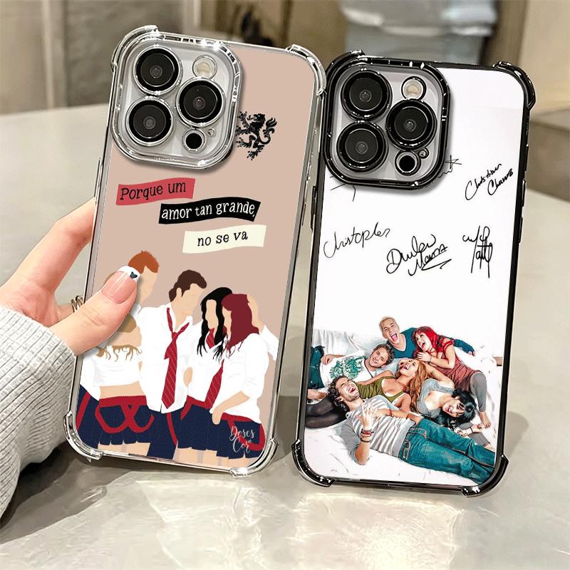 F-Fashion RBD R-Rebelde Plating Phone Case For Iphone 16 17 Pro Max Air 16E 14 15 Plus 12 13 Mini Anti-Fall Airabag Cover