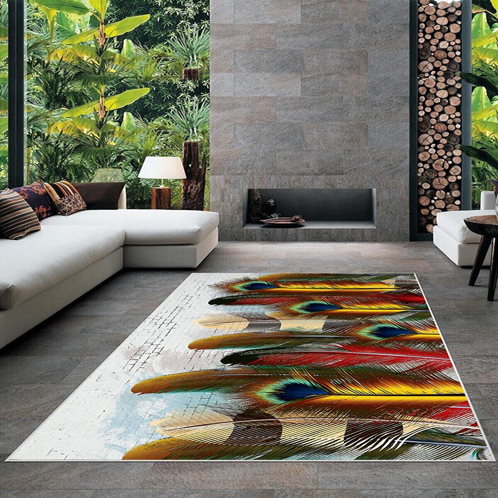 

Современный ковер для гостиной с нескользящим основанием, который необходимо распечатать с помощью цветной цифровой печати с рисунком.