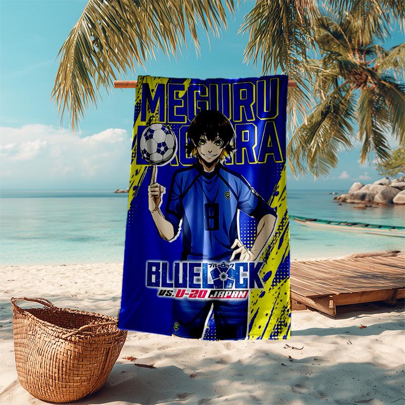 1pc Blue Lock U Japan Match Cartoon Quick Dry Microfiber Bath Towel for Swimming Surfing Camping Unisex Holiday. SJT720113