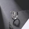 Anello Gatto Geometrico Europeo & Americano, Design Aperto Regolabile, Ornamento Animale Lavorato a Maglia per Dita.