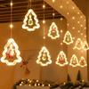 Christmas LED String Lights Star Circle Garland Fairy Lamp USB 3M Curtain Lights Christmas Decor for Bedroom Window Balcony