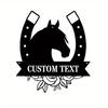Custom Metal Wall Art Horseshoe Decor Personalized Family Name Sign Home Office Indoor Outdoor