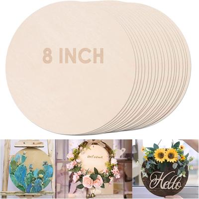 10PCS 8Inch Unfinished Wooden Slices Blank Round Wooden Circles for Crafts Painting Holiday Decor Home Decorations