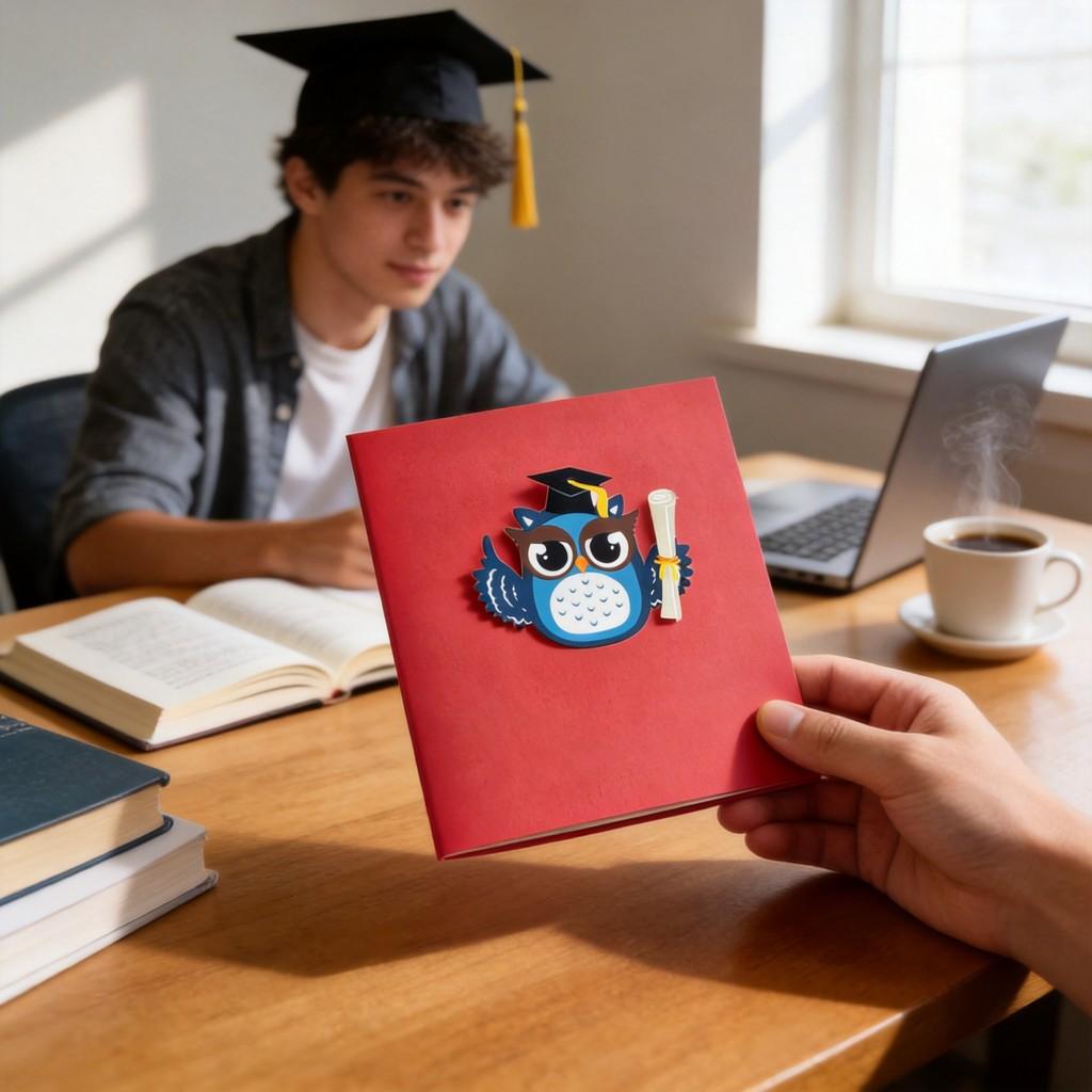 Owl Doctor 3d Pop Up Card Handmade Unique Graduation Gift For Friends