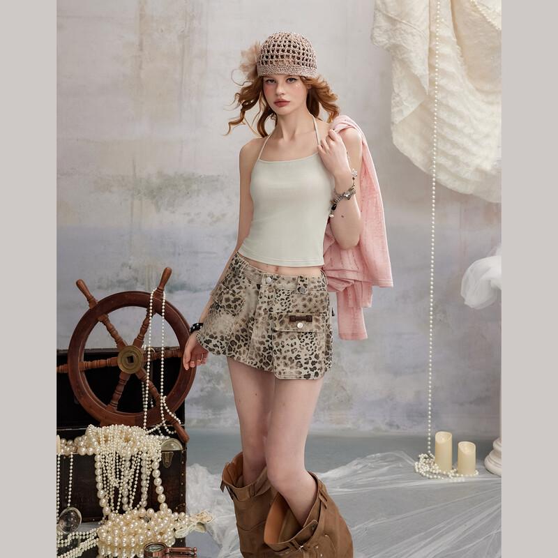 UNIFREE Women's Lazy Camisole Two-Piece Set with Shell Necklace