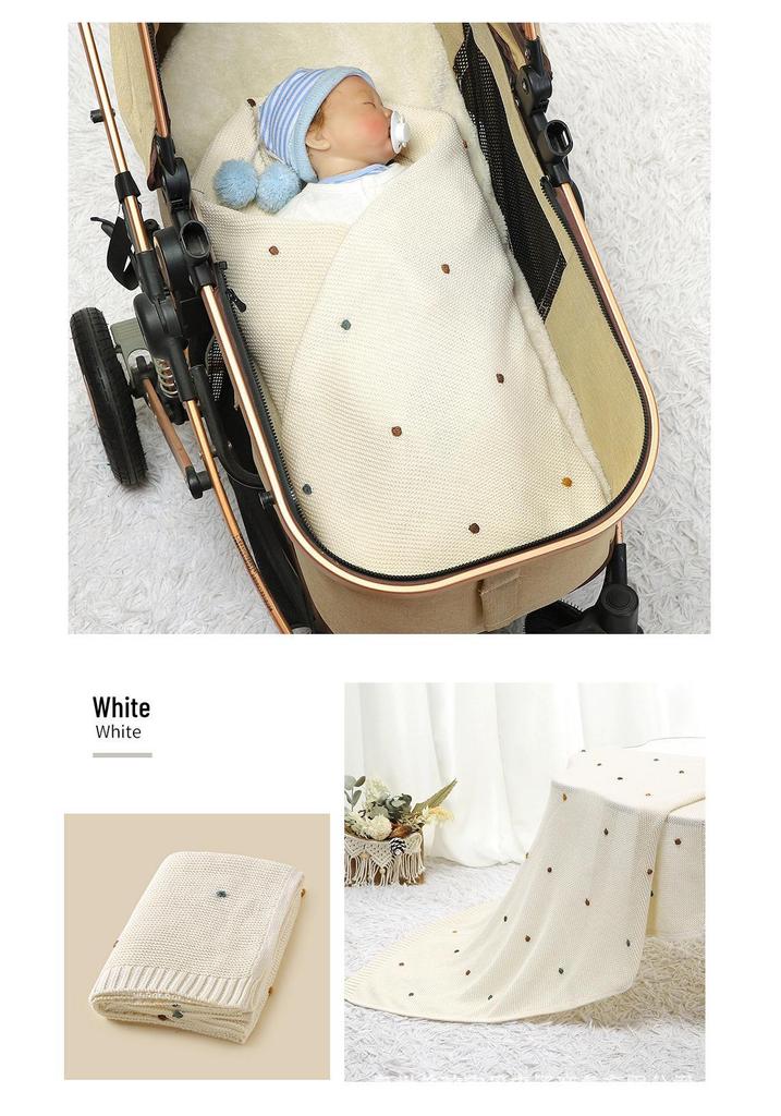 Hot-Selling Cotton Crochet Baby Swaddle & Stroller Blanket for Spring/Summer