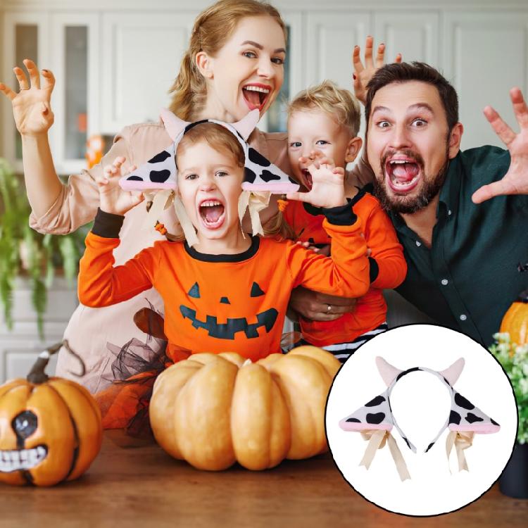 Härlig Koöron Hårband Plyschsvans Fluga Ko Ko Hårring Set Djur Cosplay Kostymset för Halloween