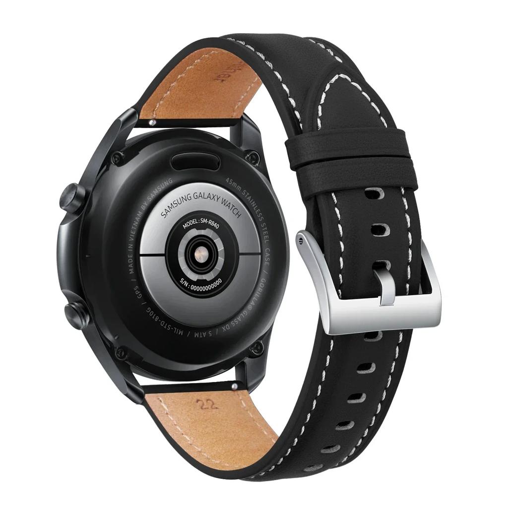 22mm 20mm Lederband für Samsung Galaxy Watch 3 41mm 45mm Armband für Active 2 / Watch 4 Watch5 Watch6 Ersatzarmband