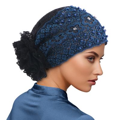Embroidery Beading Lace Turban Cap for Women
