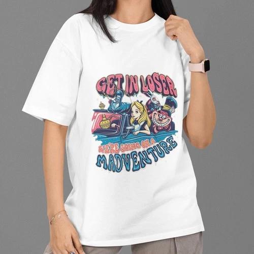 

Get In Loser Madventure T-Shirt Funny Retro Graphic Tee Vintage Trippy Style XXXL