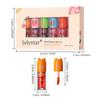 Julystar 6Pcs Lip Stain Set - Cute Bear Fruit Flavored Lip Tint Liquid Lip Gloss Kit, Long Lasting Waterproof Moisturizing Makeup Gift Set