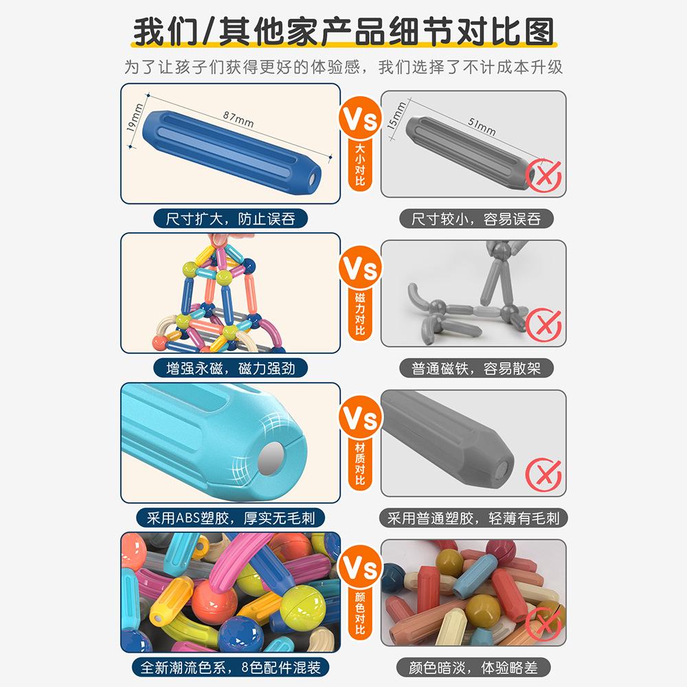 6673 Children'S Assembly Of Magnetic Large Particles Building Block Boys And Girls Magnetic Bar Educational Toys