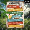 Metal Poster Wall Art, Funny Kitchen Rules Sign, Vintage Farmhouse Decor 12x8in