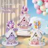 Pink Bear Balloon House Castle Building Set - Compatible with LEGO Blocks, Perfect Birthday Gift for Girls