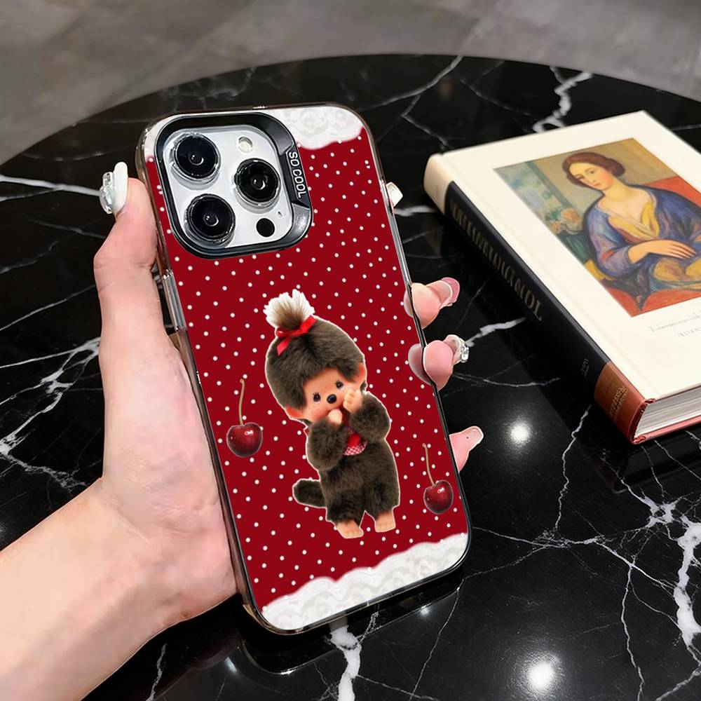 Cute baby M-monchhichis-s Phone Case For iPhone 17,16,15,14,13,12,11 Plus,Pro Max,XS,Colorful Silver Phone case Funda Cover