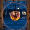 Double Sided Graphic Pumpkin Hanging Lamp Warm Yellow Glow Ghost Silhouette Light  Shop