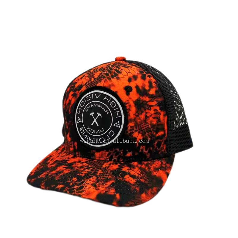 Mesh Embroidery Custom logo Trucker Hat Cap, Camo Trucker Hat, Cotton Polyester Camouflage Caps Camo Trucker Hat