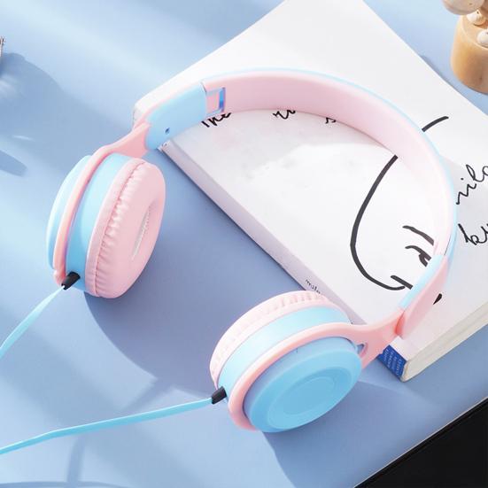 Children Wired Headphone Mega Bass HD-compatible Stereo Surround Call High Performance Folding Student