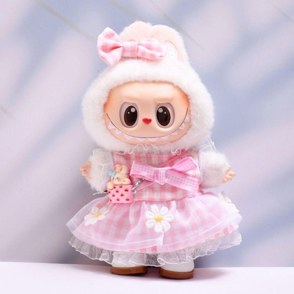 

Плед Сукня для ляльки Лабубу Сумка-ведмедик 17 см Плюшевий одяг для ляльок Бавовняні аксесуари для ляльок Style 4