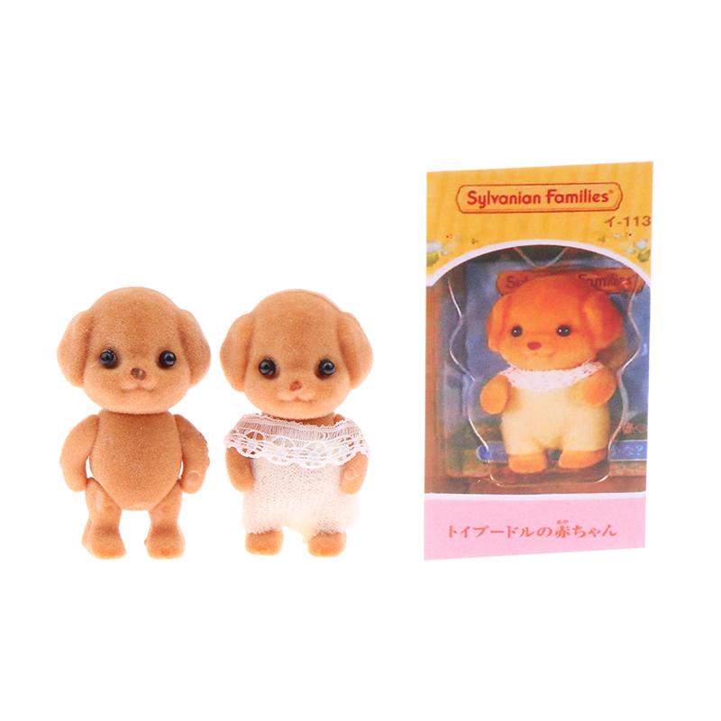 Cute Milo Poodle Dog Flocking Doll Action Figures Toy Kawaii Sylvanian Families Anime Figures Collectible Room Ornaments