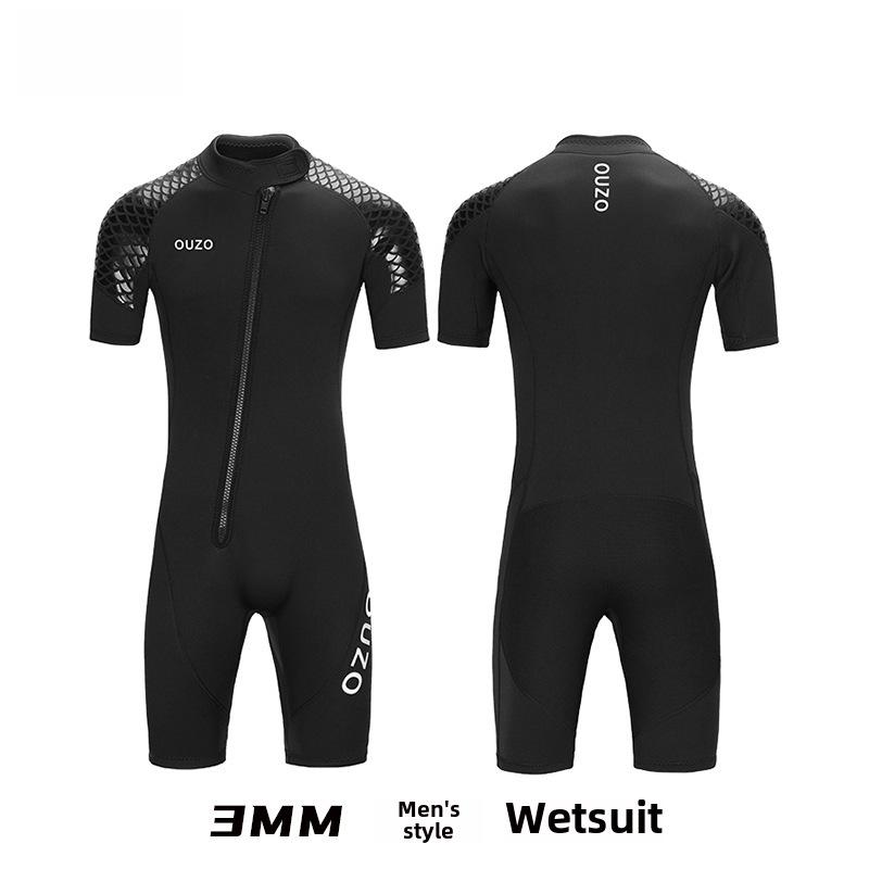 New 3mm Unisex Short-Sleeve Diving Suit - Thick, Warm, and Cold-Resistant for Surfing and Jellyfish Protection