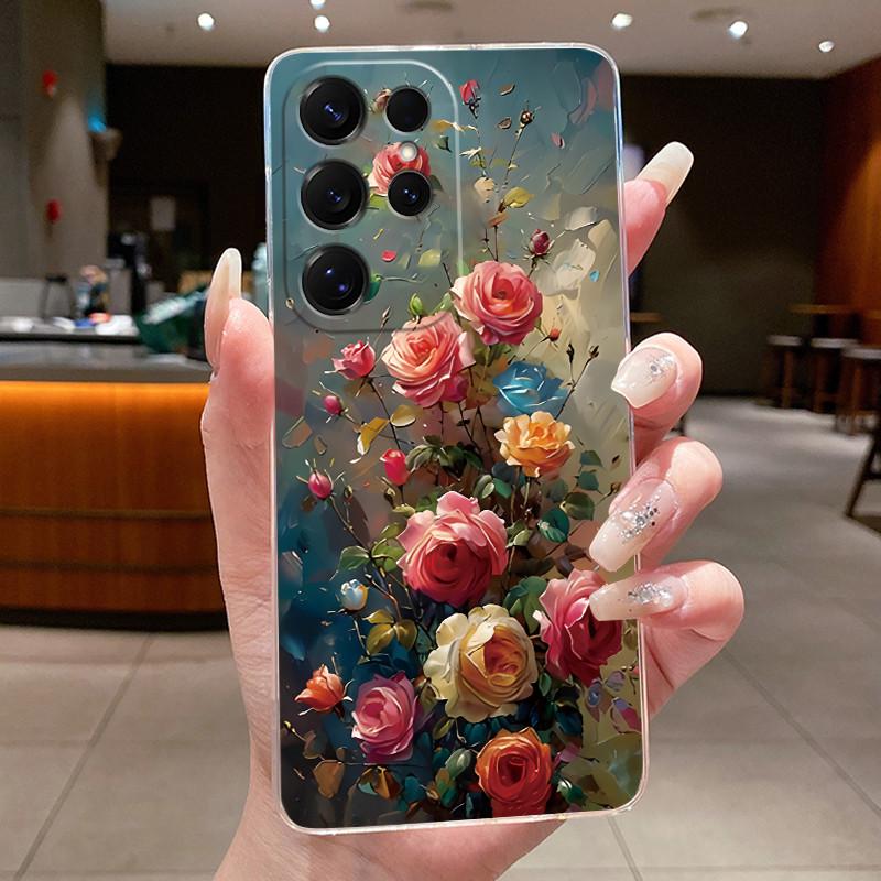 Bag Clear Case For New Hot Samsung Galaxy S26 Ultra S26 edge S 26 Plus Cover Luxury Pretty Butterfly Flower Soft TPU Phone Cases
