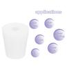 MECCANIXITY Silicone Rubber Tapered Plug 19mm To 25mm Solid Test Tubes Bungs Stopper with Hole White for Lab 6 Pieces