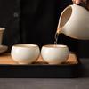 Beige Ru Kiln Ceramic Arhat Tea Cup - Personal Use, Gongfu Tea Tasting Cup for Home.