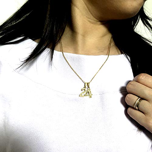 July Hawaiian Jewelry Number Necklace for Men and Women, Kaleikini Stainless Steel, 14K Yellow Gold Plated, Size 8, 40cm-45cm