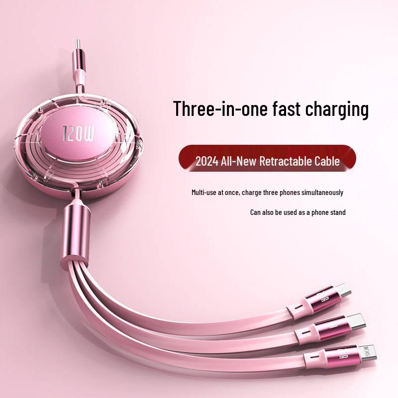 MKO120W 3-in-1 Fast Charging Cable for Apple, Huawei, Android, and Type-C Devices