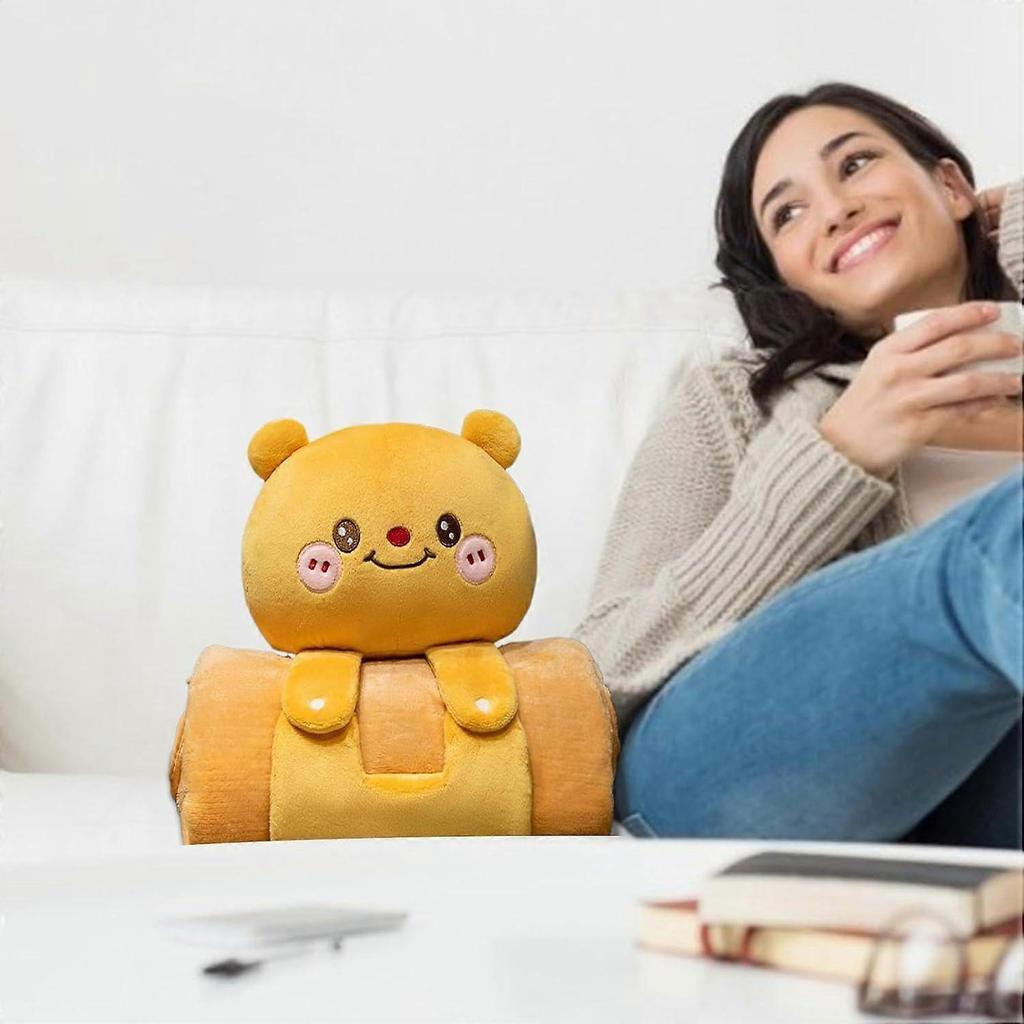 CAPYBARA Sac de couchage Couverture Capybara, Tapis Chambre d'enfant, Oreiller de Voyage pour Enfants, Matière Douce, Design Mignon