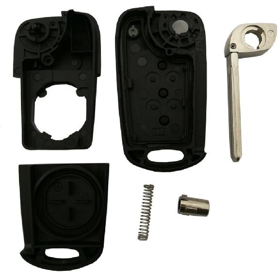 Replacement Key Fob Shell Case Fit for Kia Soul Rio 3 Buttons Flip Folding Keyless Entry Remote Key Fob Cover Housing with Uncut Blade Blank