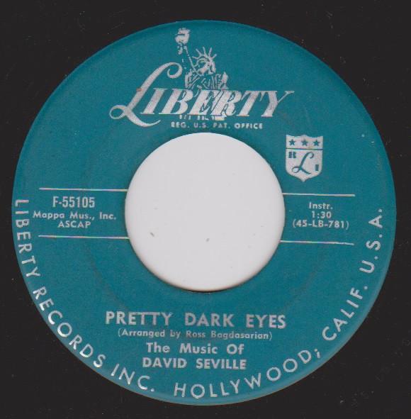 

7-дюймовая пластинка DAVID SEVILLE Pretty Dark Eyes Cecilia F55105 Liberty 1956 US Pop Б/у
