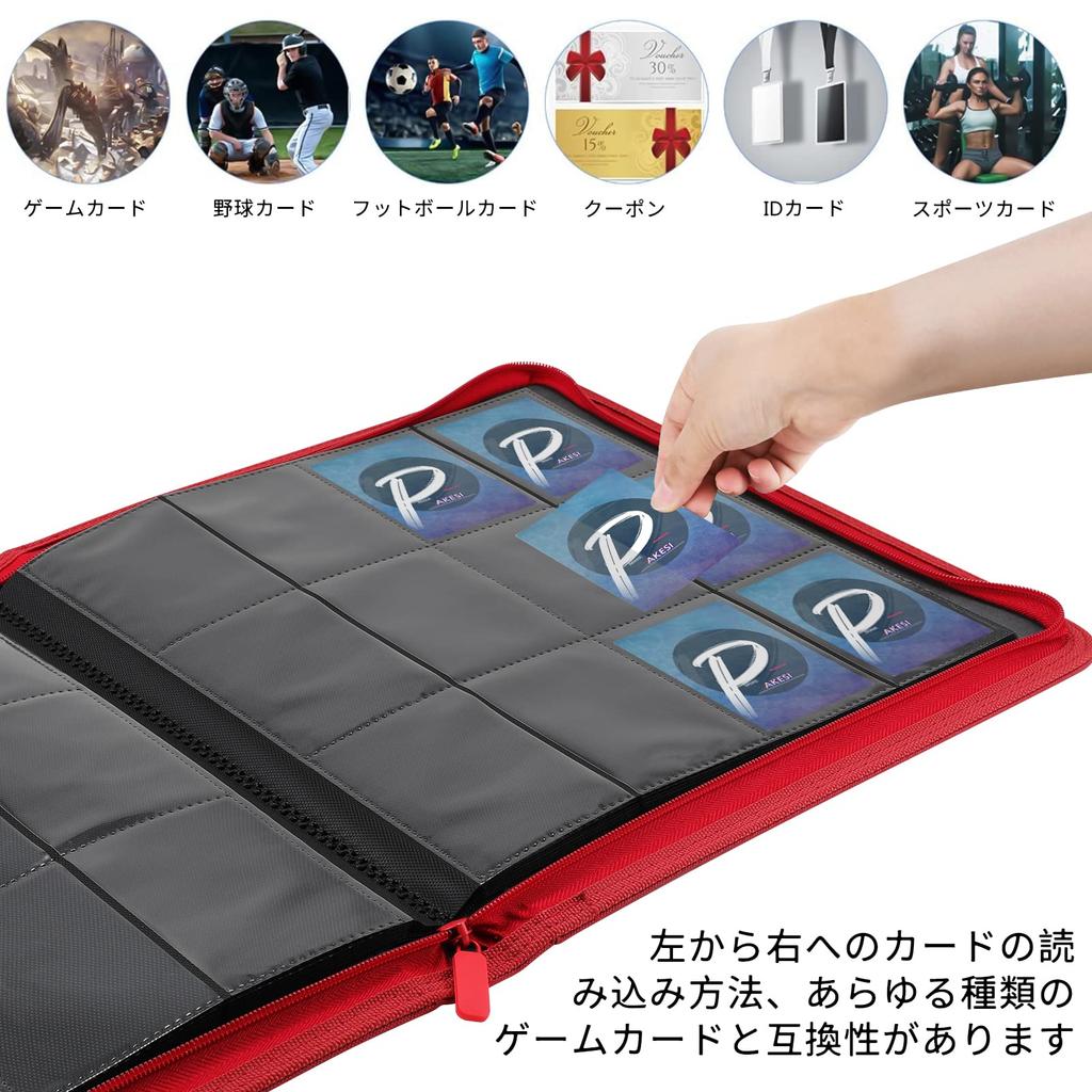 PAKESI Album pentru cărți comerciale cu 12 buzunare 480 de carduri de stocare Carte interioară pentru paginile interioare de stocare PU Pickup Depozitare depozitare dublu lateral cu montare laterală Buzunar din PP și colectați altele