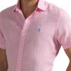 Polo Ralph Lauren Ss25 Logo Embroidered Single-Breasted Linen Short Sleeve Shirt Men shirts Light-Pink MNPOWOV1N820882-650