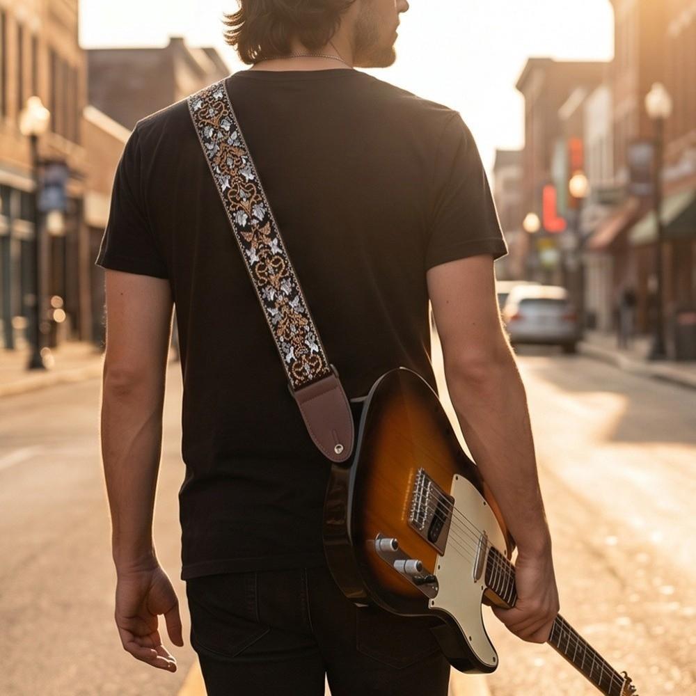 Leather Guitar Strap Acoustic Bass Strap Bass Acoustic Electric Guitar Ukulele Instruments
