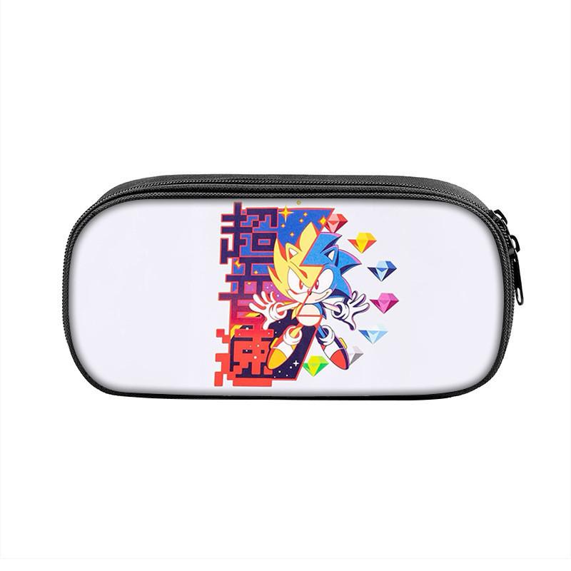 Sonic Cartoon Character Printed Student Single Layer Stationery Storage Bag For School And Gift
