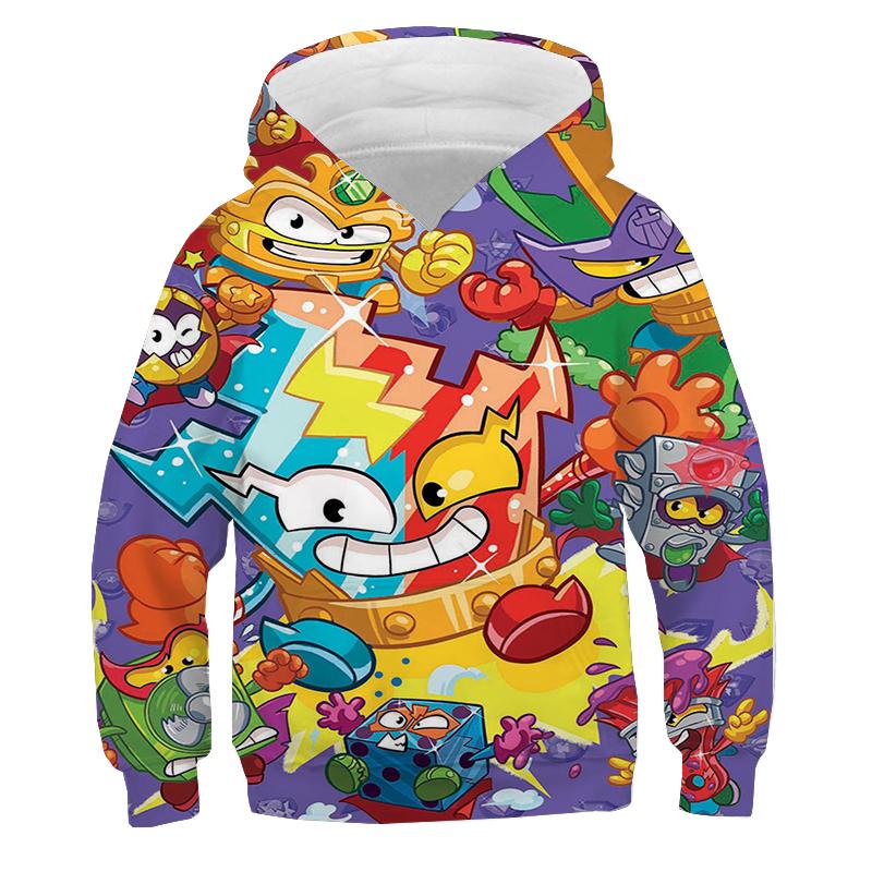 SuperThings Hoodies Kids Cartoon Sweatshirts Children Clothes Boys Girls Hooded Pullovers Fleeve Long Sleeve Tracksuit Sudadera