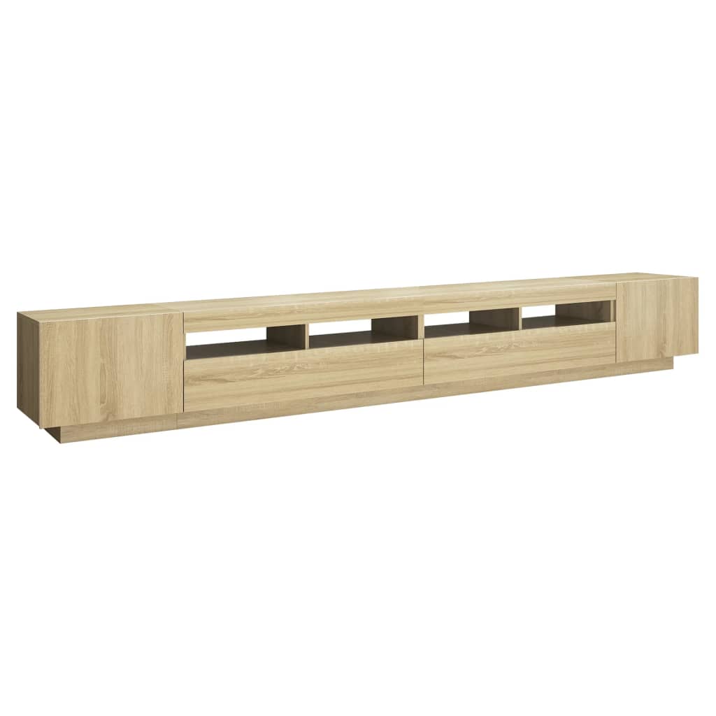 Vidaxl Szafka Pod Tv Z Oświetleniem Led, Dąb Sonoma, 300X35X40 Cm