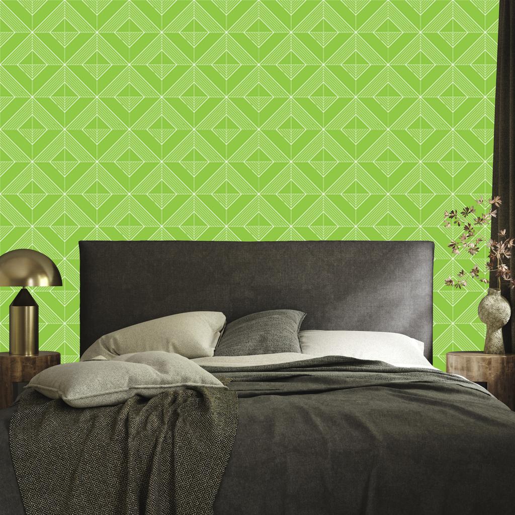 Geometric Lime Diamonds Wallpaper for Living Room and Bedroom 50x1000