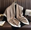 Fashion printed silk scarf twill silk high quality square scarf women's headscarf 91x91cm travel shawl autumn and winter scarf