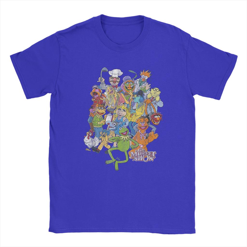 Streetwear T Shirt Beach The Muppets Main Characters Distressed Group Shot Trendy Cool Tshirts For Man Short Sleeve Tops