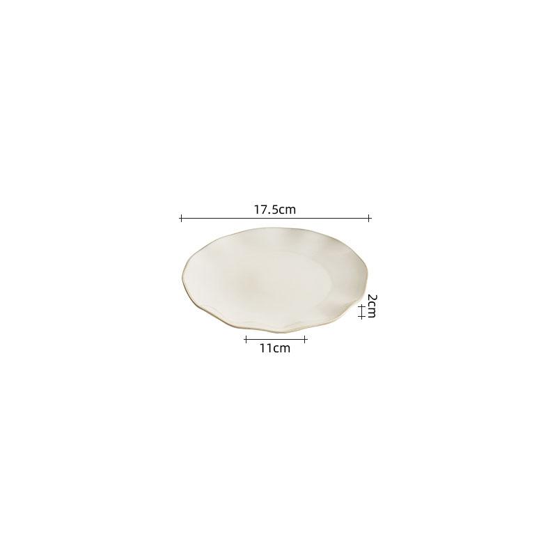 Beige Färg Keramisk Servis Set Ugnsväxlingar Soppsked Soppskål Desserttallrik Kaffemugg Restaurang Kreativ Skål Fat Set