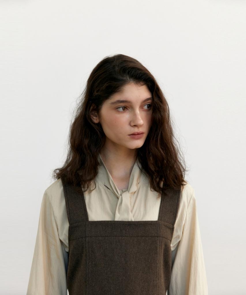 Anout Wool Suspender Dress - Brown