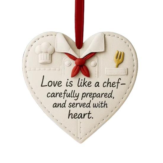 Occupational Love Heart Ornaments Heart Ornament to Honor Chef/Teacher/Builder/Firefighter for Christmas Tree Decor